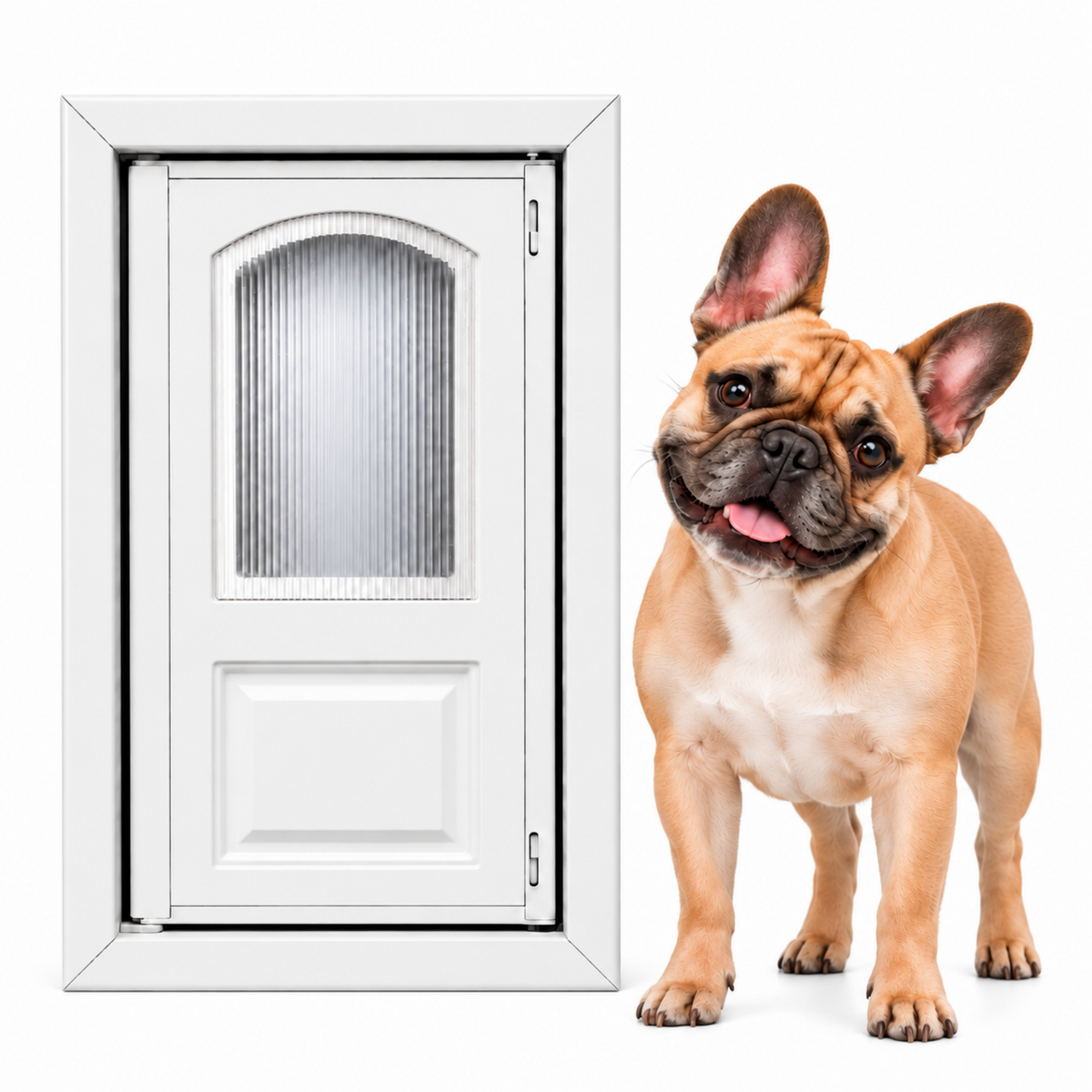 iGuardPaw French-Style Half-Lite Dog Door, Aesthetic Decorative Doggy Door