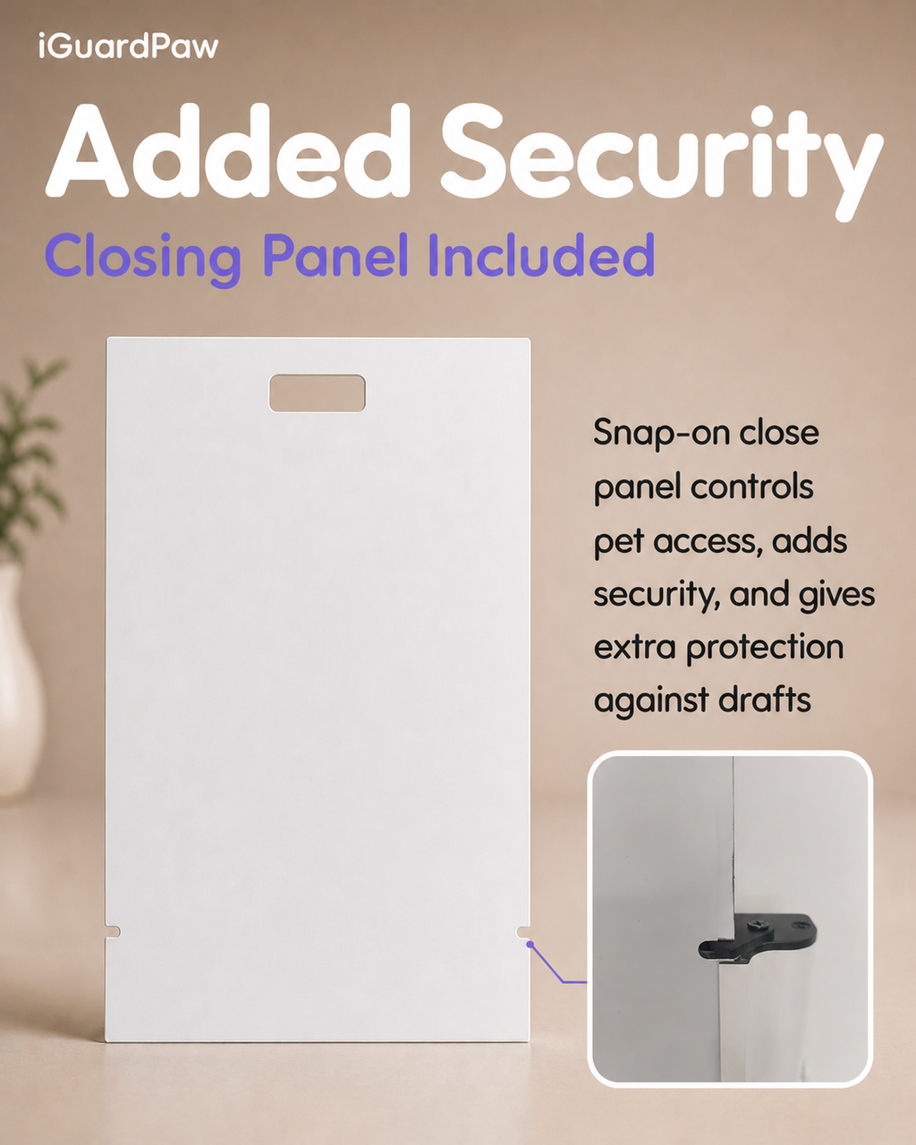 3-Panels Dog Door for Interior/Exterior Doors, Durable Flap