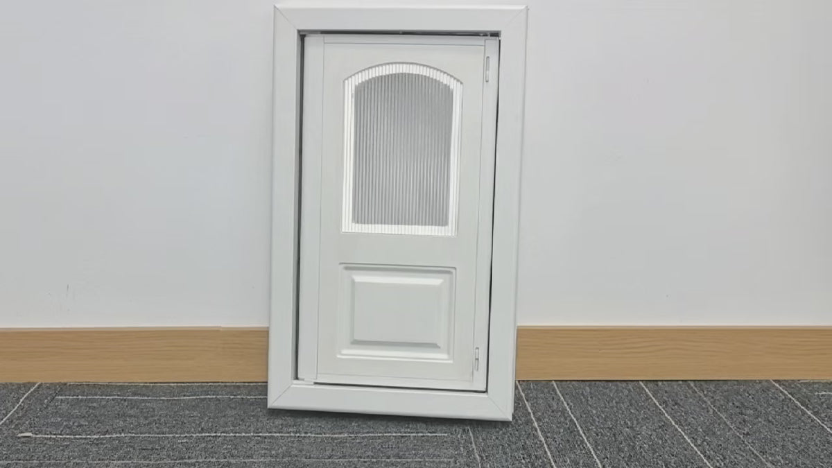 iGuardPaw French-Style Half-Lite Dog Door, Aesthetic Decorative Doggy Door